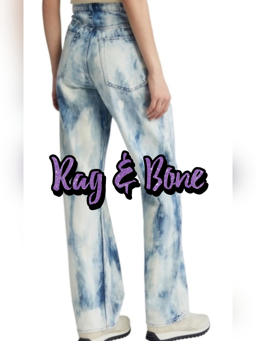 Rag & Bone Logan Bleach Splatter Jeans Size 23 NWT